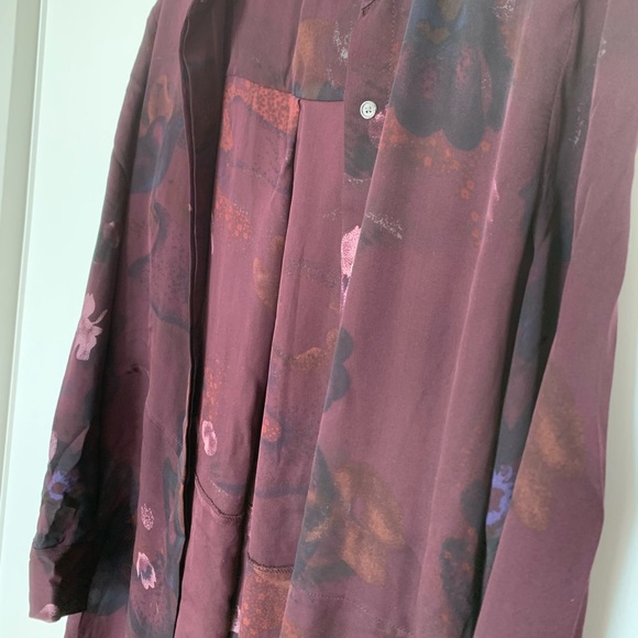Aritzia wilfred floral button-up silk blouse - Picture 3 of 4